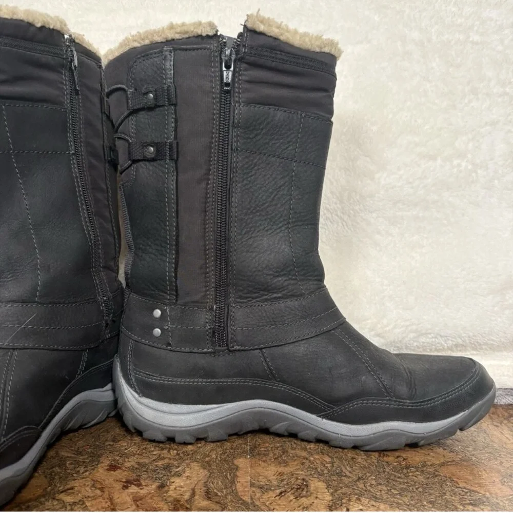 Merrell Black Tall Insulated Winter Boots with Faux Fur Collar